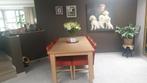 8 terracotta lederen stoelen, geen schade. Houten poten., Ophalen