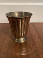Vintage beker in zilver koper‑legering – geribd, Ophalen of Verzenden, Zilver