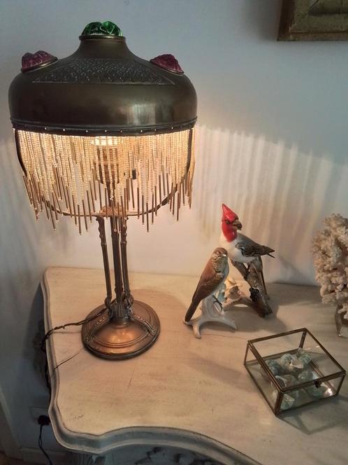PRACHTIGE ANTIEKE UNIEKE BRONZEN JUGENDSTIL/ART NOUVEAU LAMP, Antiek en Kunst, Antiek | Verlichting, Ophalen