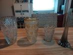 Set van 4 vazen uit de jaren 70, Huis en Inrichting, Woonaccessoires | Vazen, Ophalen, Zo goed als nieuw, Glas, Minder dan 50 cm