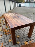 Keukentafel uit massief eik, Huis en Inrichting, Ophalen, Gebruikt, Vier personen, Teakhout
