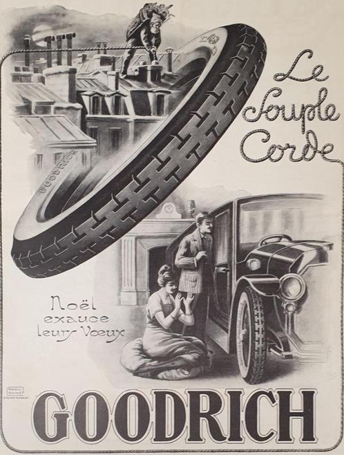 Publicité de la marque de pneus Goodrich 1923 avec vœux de N, Collections, Marques & Objets publicitaires, Comme neuf, Autres types