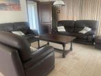 Salon in hoog kwaliteits leder bruin, Enlèvement, Utilisé