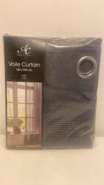 Voile gordijn, Voile, 100 tot 150 cm, Nieuw, Grijs