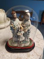 Vintage beeld onder stolp Maria Jozef en jezus, Ophalen of Verzenden
