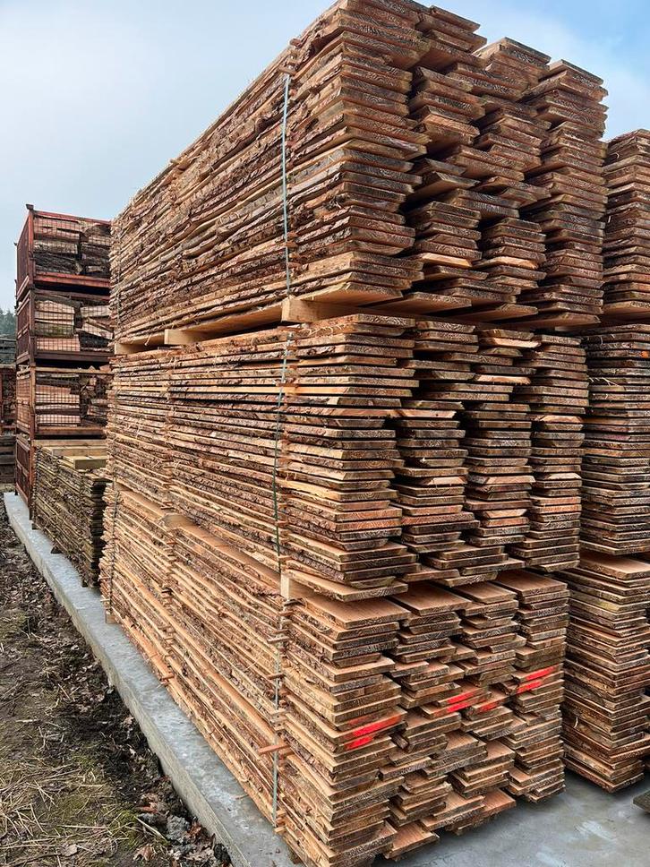Lariks boomplanken, schaaldelen, schorsplanken., Doe-het-zelf en Bouw, Hout en Planken, Nieuw, Plank, Geïmpregneerd, Ophalen