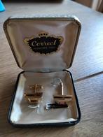 Stel manchetknopen merk Correct double Plated gold 18 krt, Handtassen en Accessoires, Manchetknopen, Ophalen of Verzenden, Nieuw