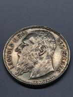 Leopold ll  brede baard 1 franc 1909 frans opschrift zilver, Ophalen of Verzenden, Zilver, Zilver