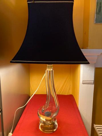 Lampe de table Val-Saint-Lambert avec abat-jour Pagoda