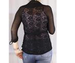 Zwarte gilet met kant van Velvet Kitten - Maat Small, Ophalen of Verzenden, Zwart