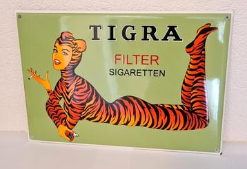 Panneau publicitaire en émail Tigra