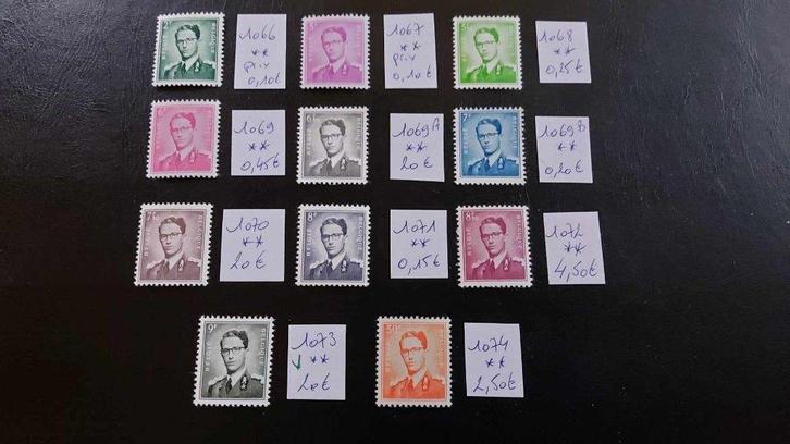 Belgische postzegels/ Diverse Koning Boudewijn** 1953-1966, Postzegels en Munten, Postzegels | Europa | België, Postfris, Orginele gom