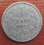 1909 1 frank argent Léopold 2, Postzegels en Munten, Munten | België, Verzenden, Zilver, Losse munt, Zilver