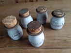 5 vintage aardewerk kruiden potjes FAUCHON, Antiek en Kunst, Ophalen of Verzenden