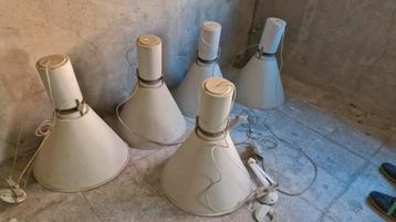Oude grote Industriele lampen (prijs zie omschrijving), Huis en Inrichting, Lampen | Hanglampen, Ophalen, Gebruikt
