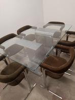 Franse design tafel en 6 stoelen jaren '50, Enlèvement ou Envoi
