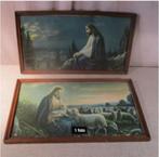 2 Mooie Oude Prenten van Christus - 40x23, Ophalen of Verzenden