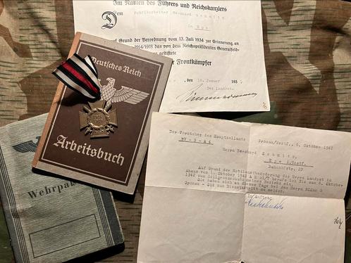 Wehrpass, Arbeitsbuch, certificat, médaille ét document, Collections, Objets militaires | Seconde Guerre mondiale, Armée de terre