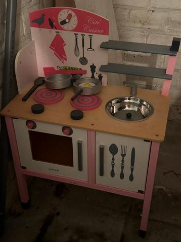 Adorable Cuisinière Janod 100% Bois avec Accessoires