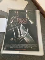 Gesigneerde Belgische filmposter Freddy VS Jason, Ophalen of Verzenden, A1 t/m A3, Zo goed als nieuw, Rechthoekig Staand