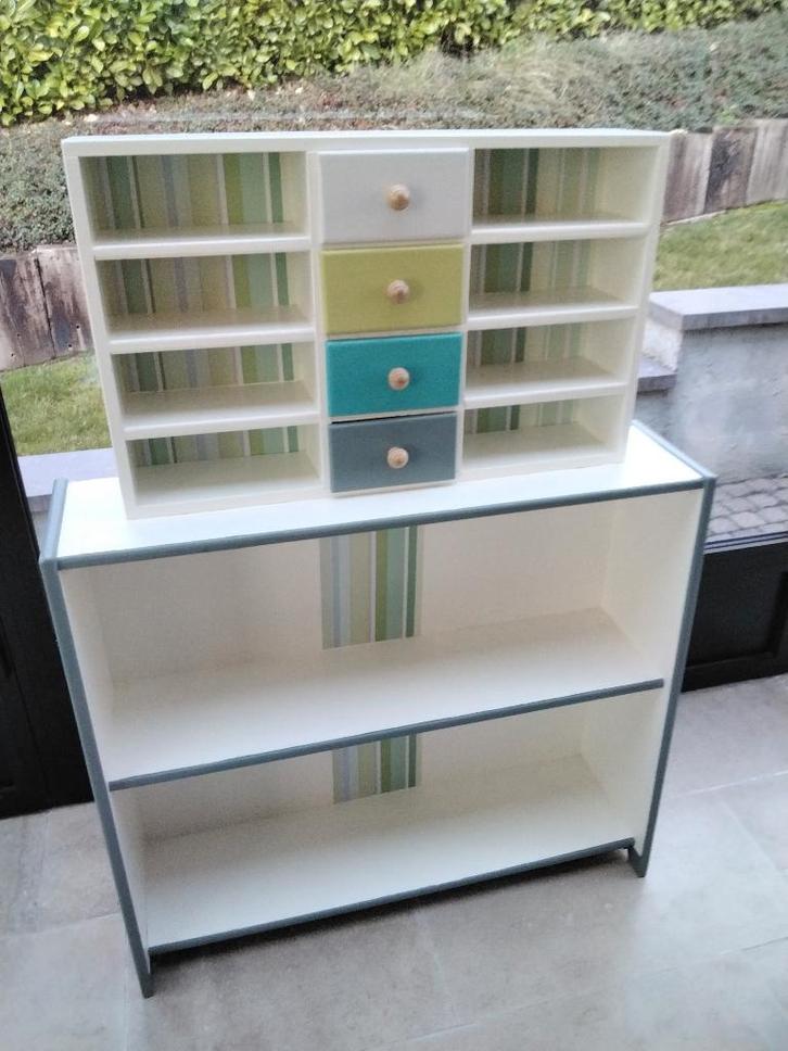 Vintage massief houten bibliotheekmeubilair voor kinderen, Huis en Inrichting, Kasten | Boekenkasten, Gebruikt, 50 tot 100 cm