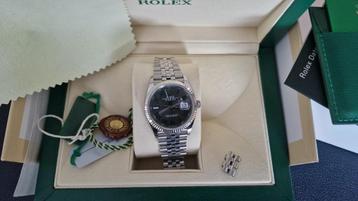 Rolex Wimbledon 36mm datejust  Flueted Top!! box+card+doos