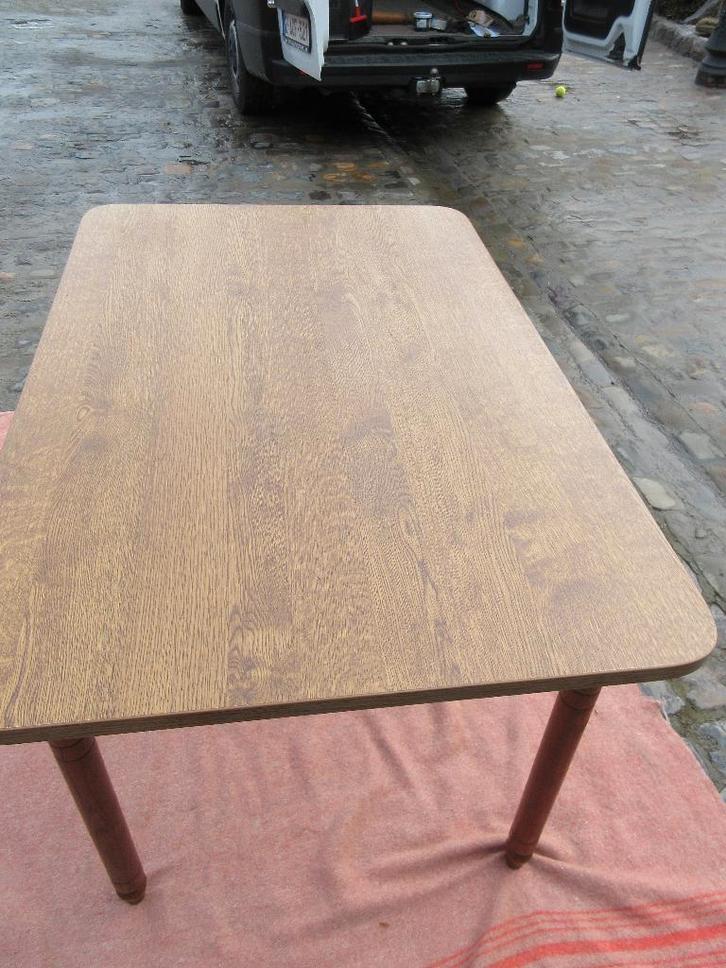 eettafel in hout houten tafel eetkamer formica, Antiek en Kunst, Curiosa en Brocante, Ophalen
