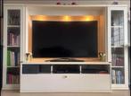 Meuble et TV (sans le TV) avec bibliothèque Blanc, Comme neuf, Autres essences de bois, 25 à 50 cm, Moderne