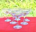 6 verres coupe sur pied babycham vintage, Antiquités & Art, Enlèvement ou Envoi