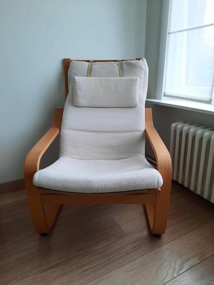 Ikea Poang fauteuil, Huis en Inrichting, Fauteuils, Gebruikt, Hout, Stof, 50 tot 75 cm, 75 tot 100 cm, Ophalen