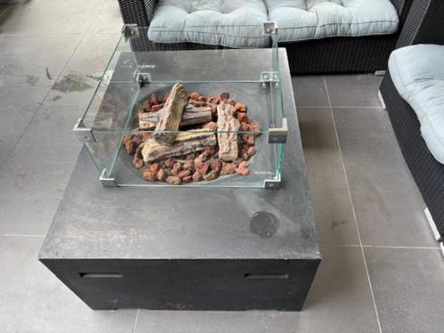 Vuurtafel Happy Cocooning - rechthoek -antraciet, Tuin en Terras, Vuurtafels, Gebruikt, Ophalen