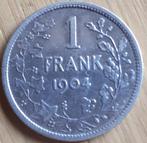 BELGIË : SCHAARSE 1 FRANK 1904 VL XF KM 57.1, Postzegels en Munten, Zilver, Zilver, Losse munt, Verzenden
