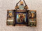 Russisch icoon met emaille, 19e eeuw, Ophalen of Verzenden