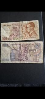 2 belgische bankbiljetten, Postzegels en Munten, Ophalen