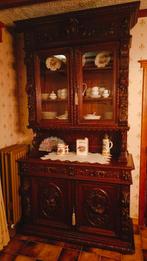Prachtige, hoge antieke vitrinekast, Antiek en Kunst, Ophalen
