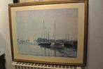 Claude Monet 1840-1926 Plasgezicht Zeil/Vrachtschepen/Pers., Antiek en Kunst, Ophalen