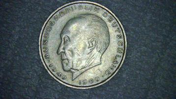 2 Deutsche Mark Konrad Adenauer, 1974 D, Duitsland beschikbaar voor biedingen