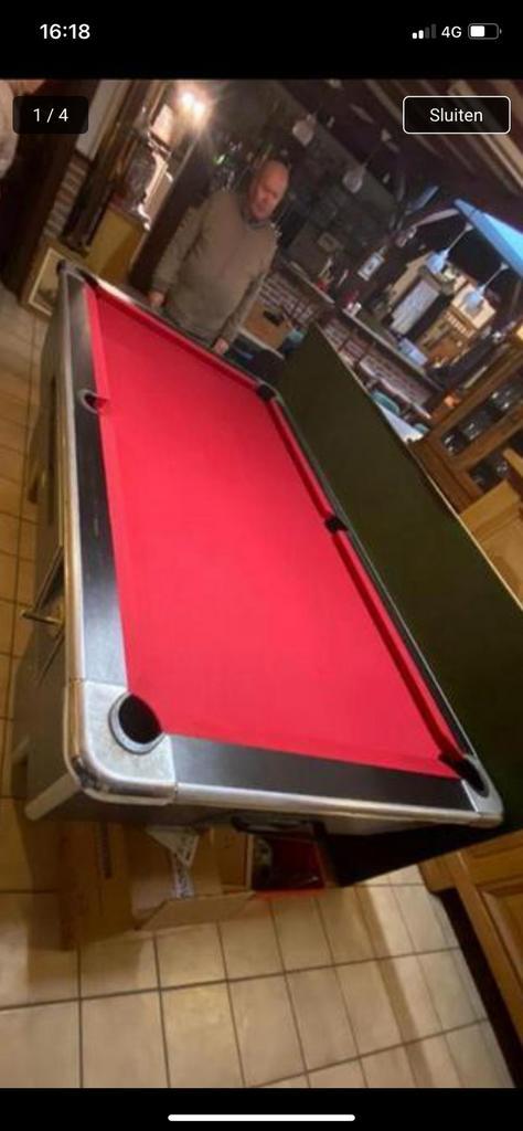 Professionele pooltafel 8ft met geldautomaat, Sport en Fitness, Biljarten en Poolen, Zo goed als nieuw, Pooltafel, Ophalen