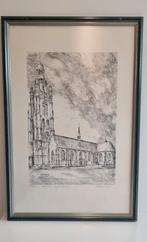 Ets Sint-Michielskerk Roeselare 1981 Frans Vanderveken, Antiek en Kunst, Kunst | Etsen en Gravures, Ophalen