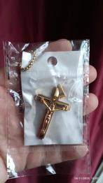 Pendentif croix en acier inoxydable, Neuf, Enlèvement ou Envoi, Or, Croix ou Symbole
