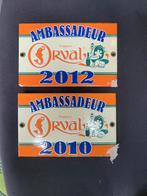 Plaque émaillée orval ambassadeur 2010 et 2012, Ophalen of Verzenden