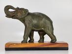 Art deco olifant beeld op marmer, Ophalen of Verzenden