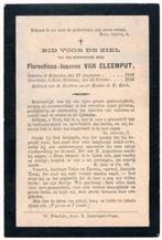 Van Cleemput Florentinus. ° Kemseke 1866 † St. Nikolaas 1896, Enlèvement ou Envoi, Image pieuse