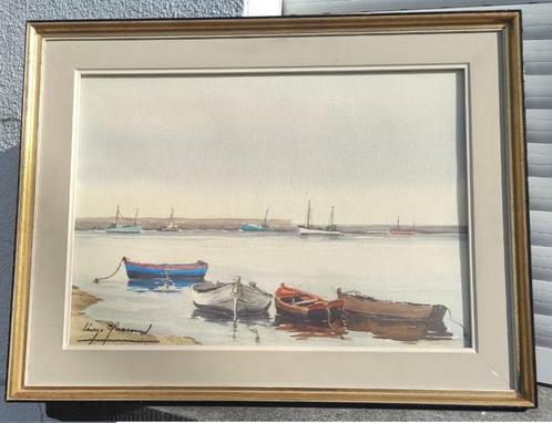 aquarelle marine signe leon claessens, Antiek en Kunst, Kunst | Schilderijen | Klassiek, Ophalen of Verzenden