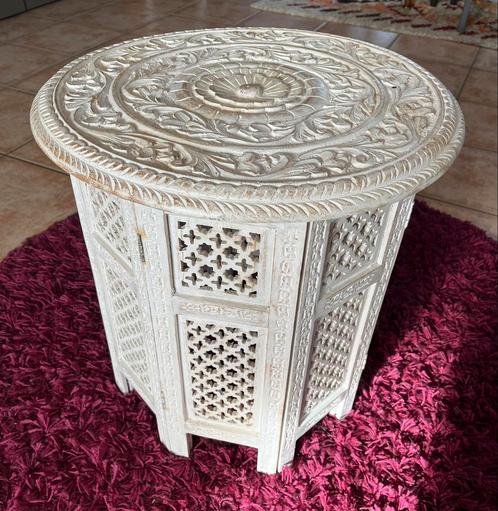 Magnifique table à thé - desserte - bois sculpté, Antiquités & Art, Antiquités | Meubles | Tables