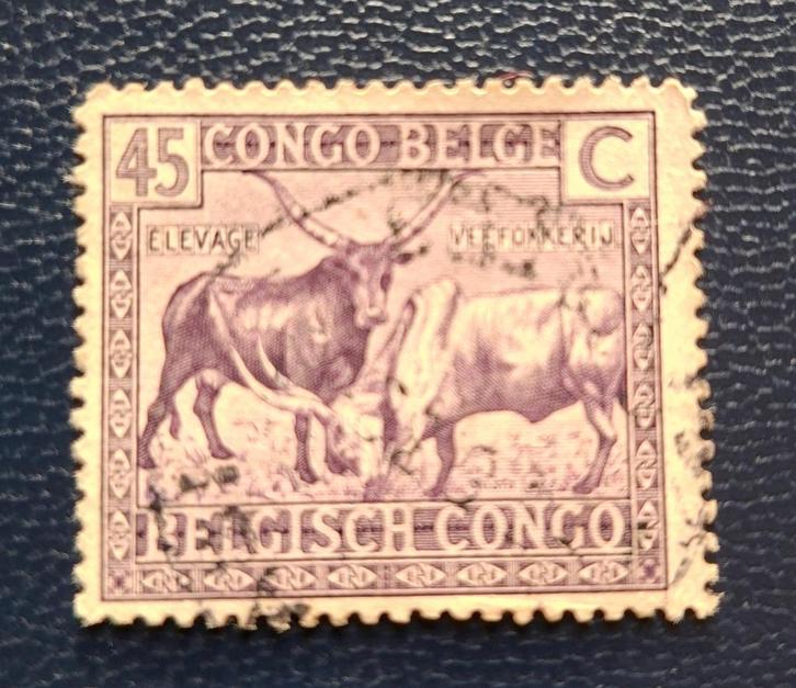 Postzegel Belgisch Congo OBP 122, Postzegels en Munten, Postzegels | Europa | België, Gestempeld, Gestempeld, Ophalen of Verzenden