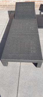 ligbed voor in tuin in 3 delen in perfecte staat, Ophalen, Zo goed als nieuw, Wicker, Verstelbaar