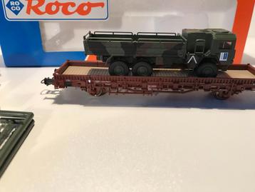 Roco minitanks- WAGON DB + MAN 6X6 7t - IFOR- 1/87, Neuf, Wagon, Roco, Courant continu