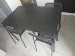Table de cuisine avec 4 chaises, Enlèvement, Comme neuf, Noir