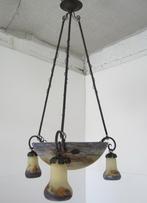 Antieke art nouveau Muller Frères glaspasta luster, Ophalen